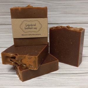 Gingerbread Handmade Soap, Holiday, Cold  Process soap, Vegan soap, Palm-free soap, Bath Soap, Gift idea, For her, For him, Spa