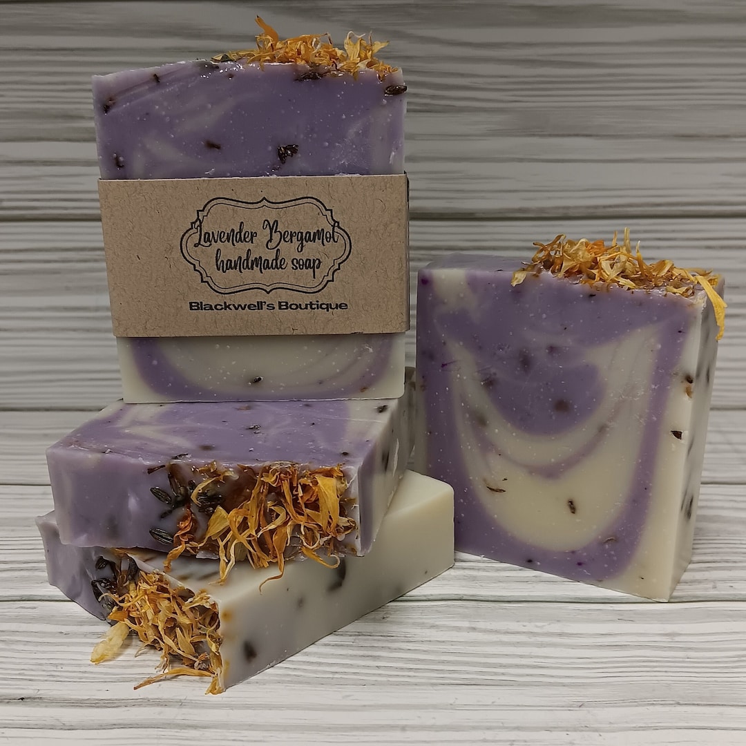 Lavender Bergamot Handmade Cold Process Soap Vegan Palm-free Bath Soap ...