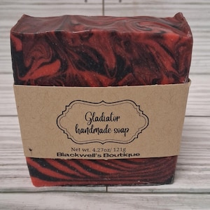 Gladiator Handmade Cold Process Soap Vegan Palm-free Bath Body Gift Idea For Him Men Shave Bar Valentine's Day Father's Day Woods Earthy