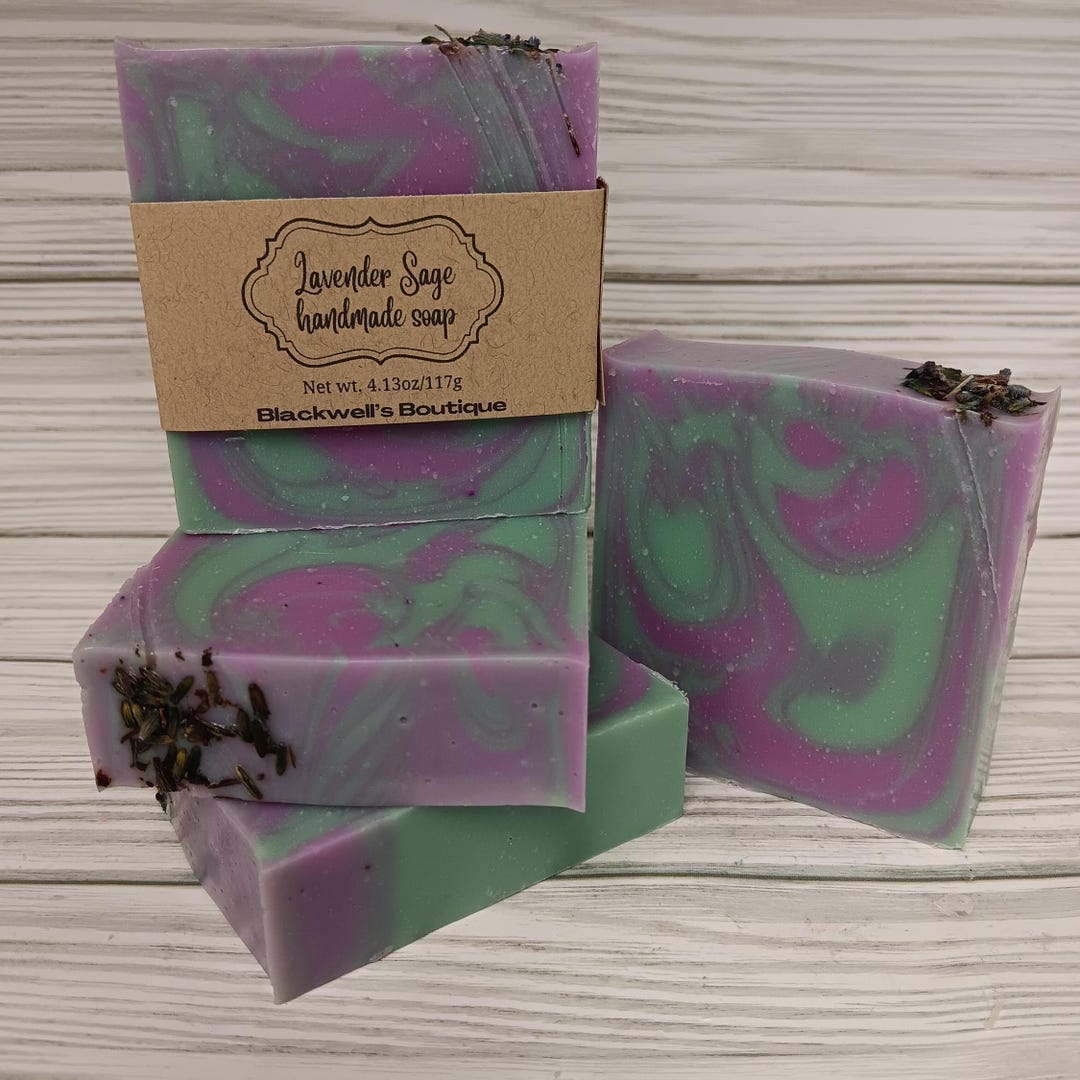 Lavender Sage Handmade Cold Process Soap Vegan Bath Soap Gift Idea for ...