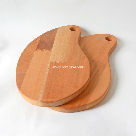 Large Natural Wood Cutting Board for Kitchen, Mango Shape Cutting