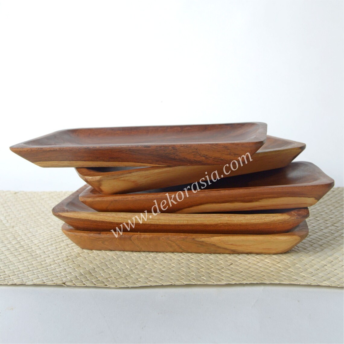 Natural Teak Wooden Tray Size Size 7.9 Inches Kitchenware Etsy