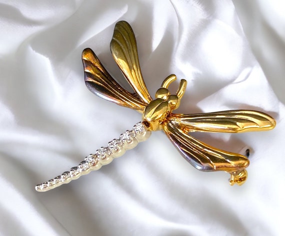 Vintage dragonfly pin pendant - Gem