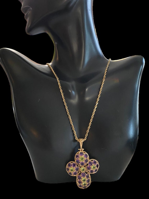GORGEOUS BIG and BOLD Vintage 14K Gold Amethyst P… - image 6