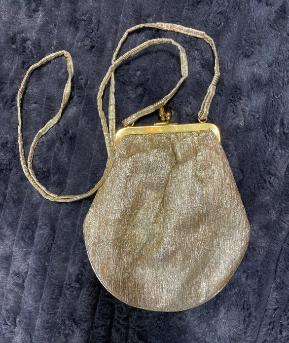 STUNNING Vintage 1950's Small Gold Handbag Purse - image 2