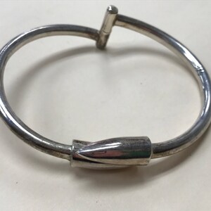 Vintage Modern Nail Pointed Tip Hinged Bangle Bracelet Sterling Silver 925 image 9