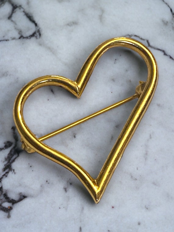 LOVELY Estate Vintage 14K Yellow Gold Open Heart P