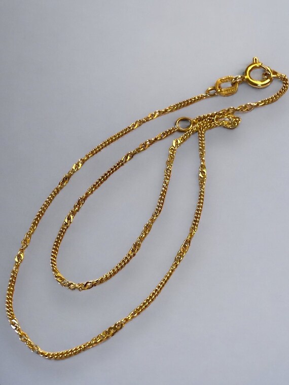VINTAGE 10k Yellow Gold 10” Unique Link Chain Ank… - image 5