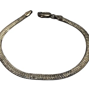 Vintage Sterling Silver 4mm Wide Chain Bracelet