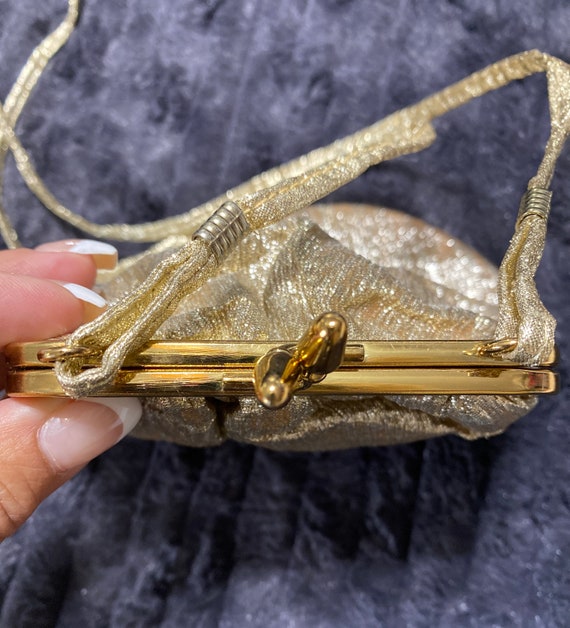 STUNNING Vintage 1950's Small Gold Handbag Purse - image 8