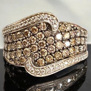 Estate Le Vian 14k White Gold CHOCOLATIER DIAMOND Ring Size 7.5 BEAUTY!!