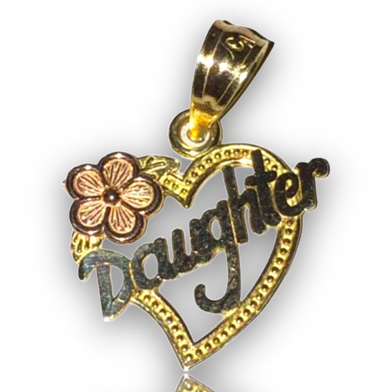 VINTAGE 1980's 10K Two Tone GOLD "Daughter" Heart… - image 1