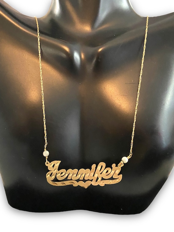 GORGEOUS Custom 14K Gold “JENNIFER” Large Name Pla