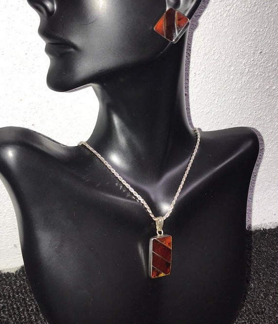 Vintage Estate 70’s Sterling Silver Amber Topaz Pe