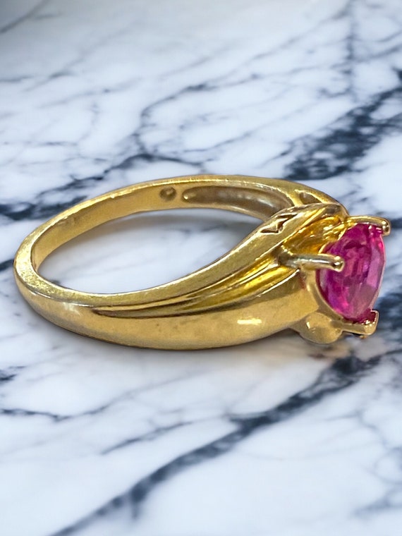 Beautiful Estate 14k Yellow Gold MOM Pink Spinel … - image 6