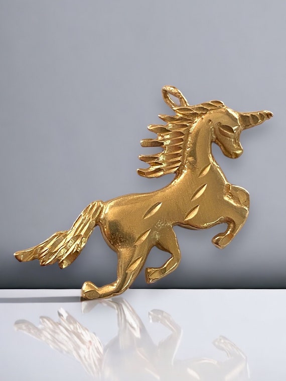 Vintage 1980's 14K Yellow Gold Large Custom UNICO… - image 6