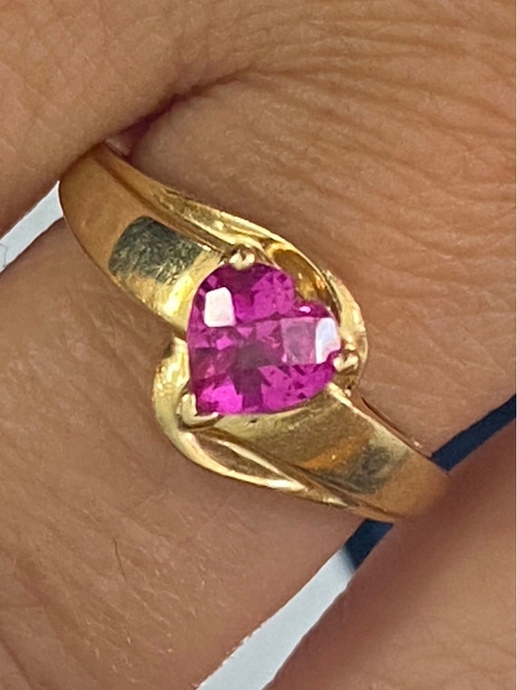 Beautiful Estate 14k Yellow Gold MOM Pink Spinel … - image 2