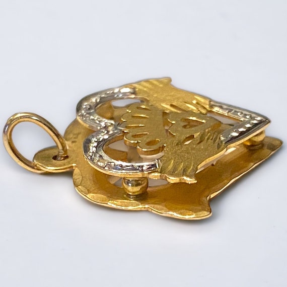 Beautiful Vintage 14K Gold Diamond 3D Claddaugh C… - image 6