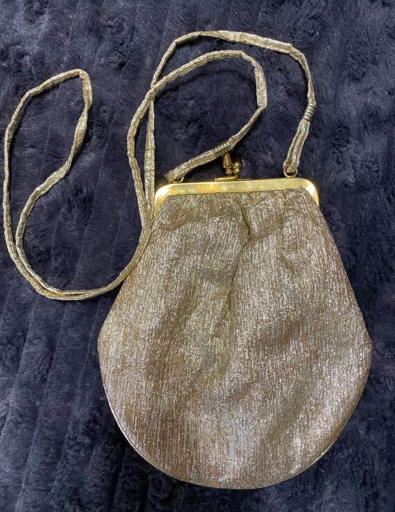 STUNNING Vintage 1950's Small Gold Handbag Purse - image 4