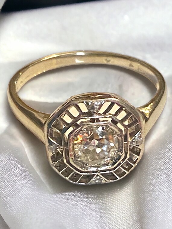 Gorgeous 14K White Gold Victorian Round Diamond E… - image 4