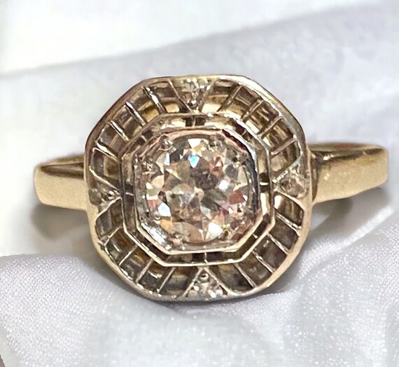 Gorgeous 14K White Gold Victorian Round Diamond E… - image 6