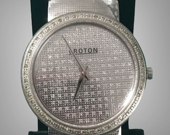 Vintage Croton Genuine Diamond Face ICE Bling Stainless Mens Watch Etsy