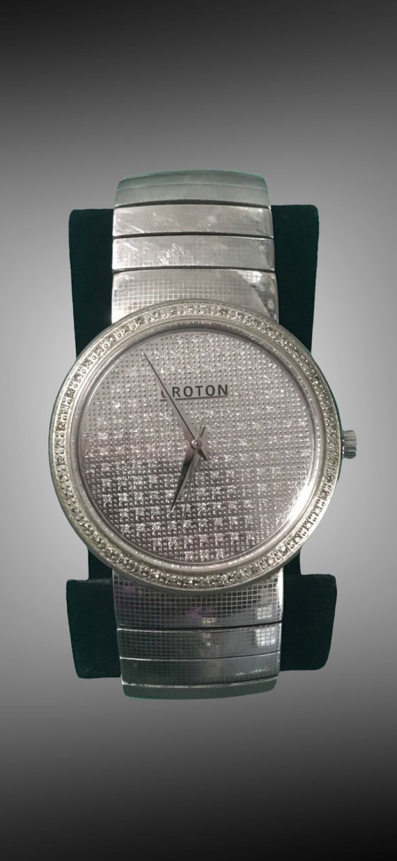 Vintage Croton Genuine Diamond Face ICE Bling Stai