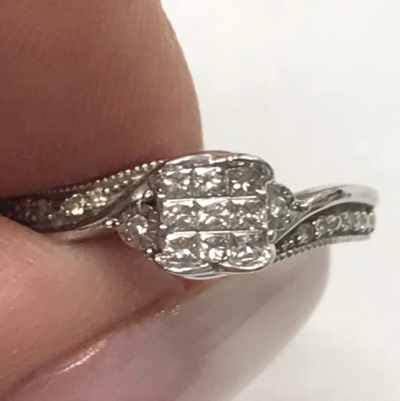 14K White Gold DIAMOND JARED Preengagement Promise Ring Size Etsy