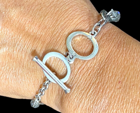 Beautiful Swarovski Crystal Pave Toggle Bracelet - image 8