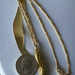 Italienisches Horn Anhänger Halskette Edelstahl Gold Cornetto Cornicello Schmuck Männer