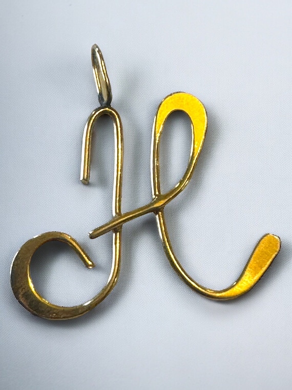Vintage UNIQUE 14K Yellow Gold "H" INITIAL Charm P