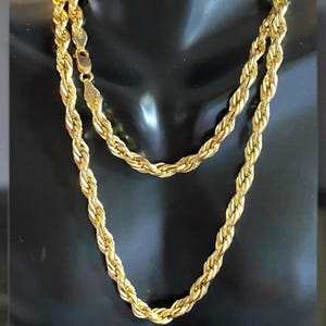 Estate 10k Yellow Gold UNISEX 5mm Rope 23” Chain Necklace!