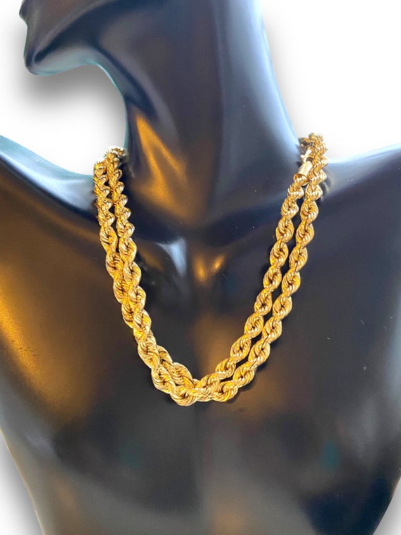 MENS Italian 14K Yellow Gold WIDE 5mm Rope Chain … - image 1