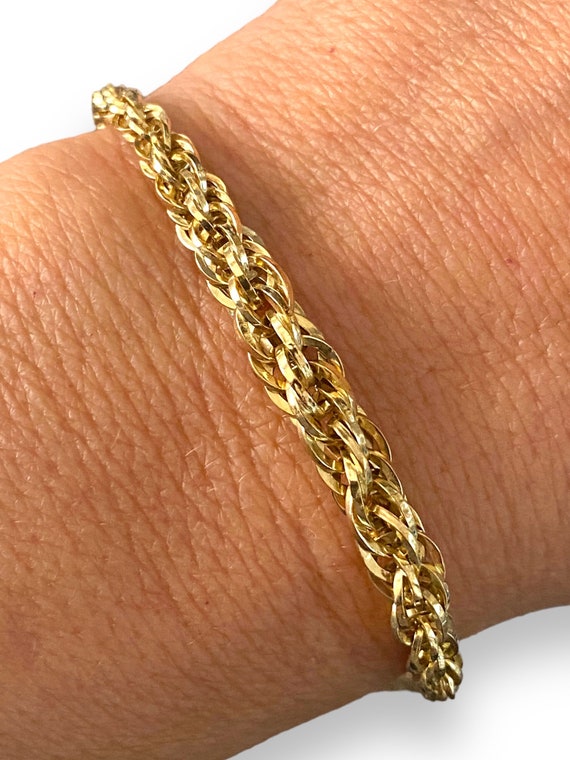 10k Yellow Gold Graduated ROPE CHAIN 8”Bracelet Un