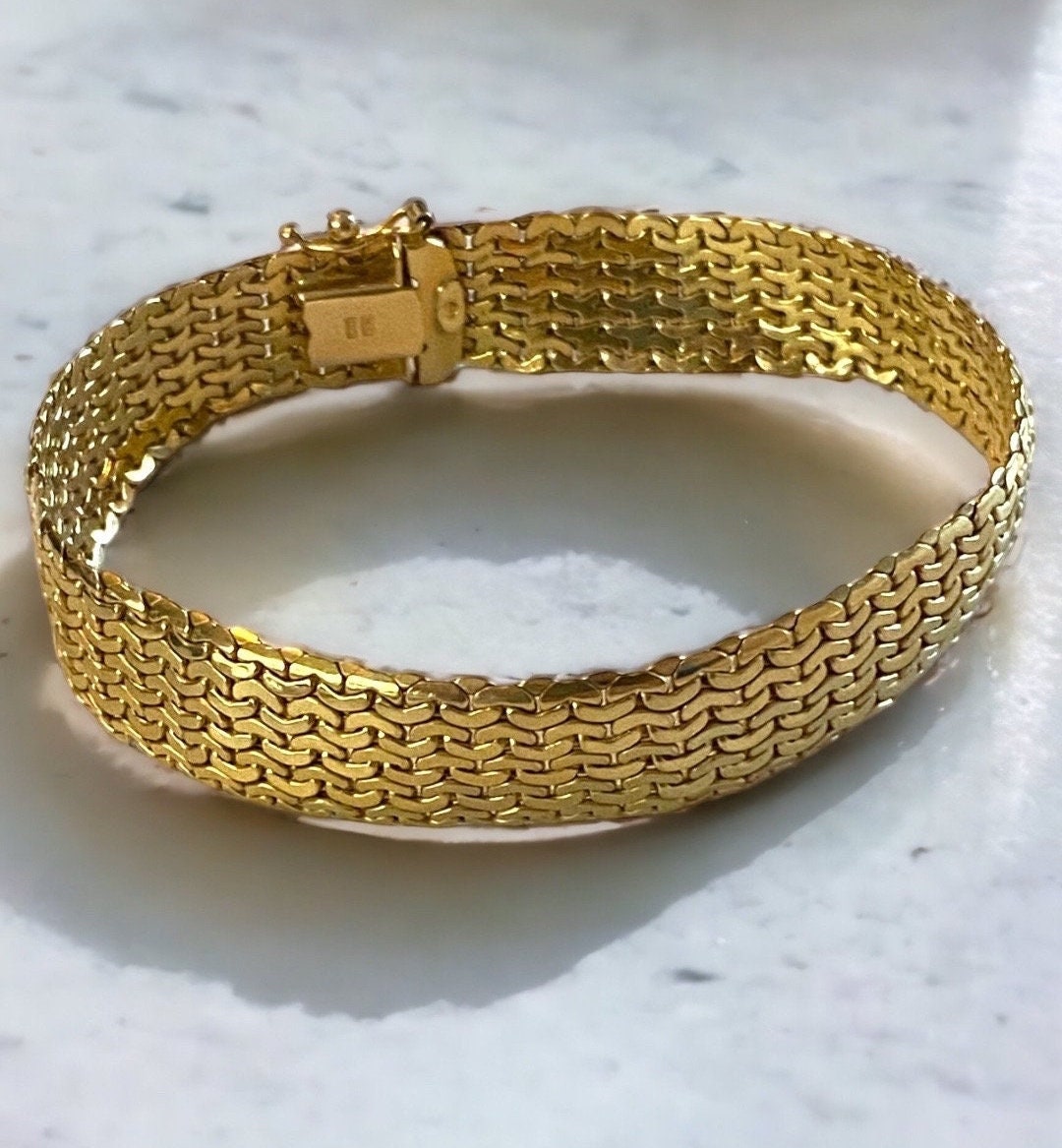 Vintage 14k 585 Italy Gold Bracelet - Gem