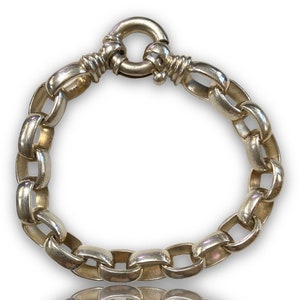 GORGEOUS Heavy Unisex Sterling Silver Chain Toggle Bracelet NICE!!