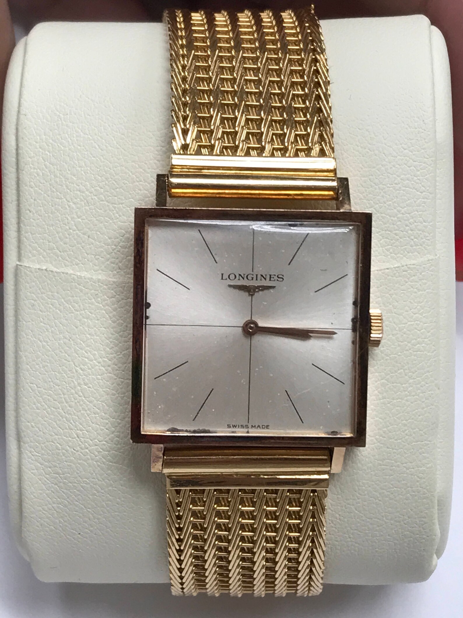 Vintage LONGINES Solid 18K Gold Mesh Bracelet Automatic Watch | Etsy