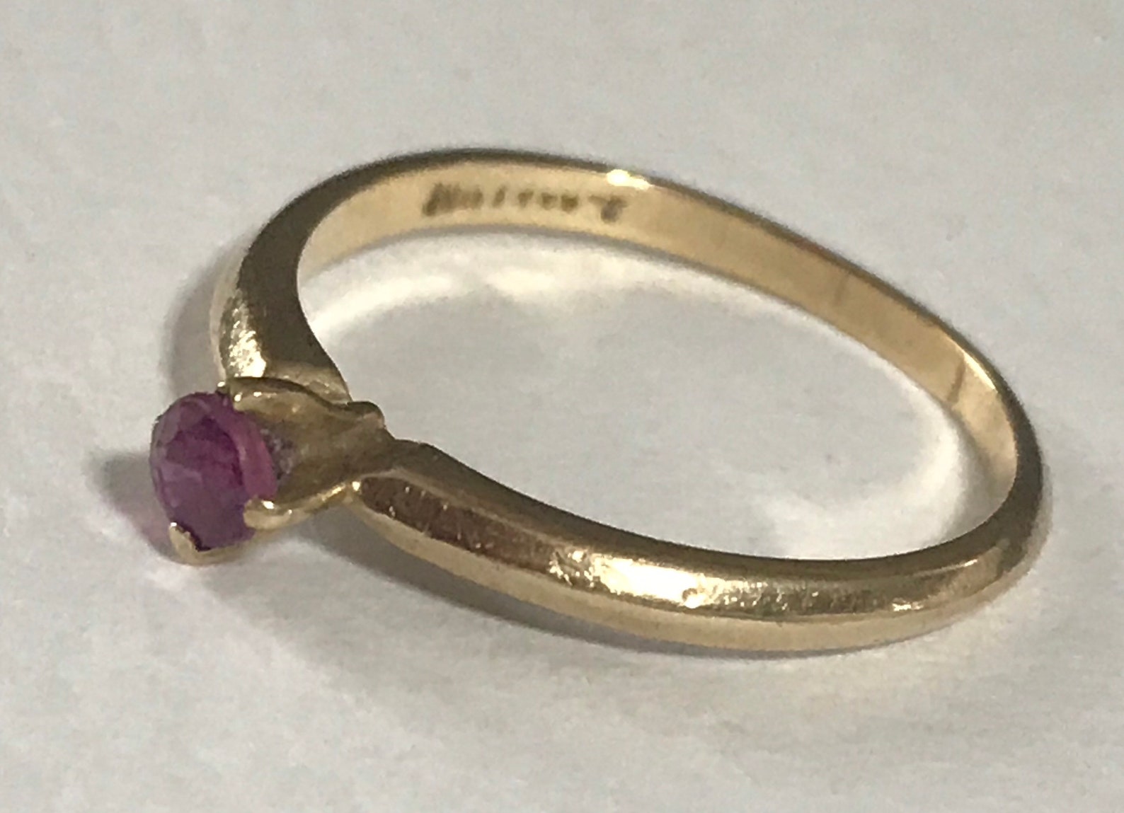 Vintage 14K Yellow Gold Small Ruby Ring Size 7.5 | Etsy