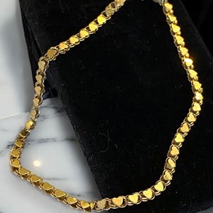 Beautiful VINTAGE 14K Yellow Gold 4mm 10” Heart Ankle Bracelet Anklet 5.2 Grams!