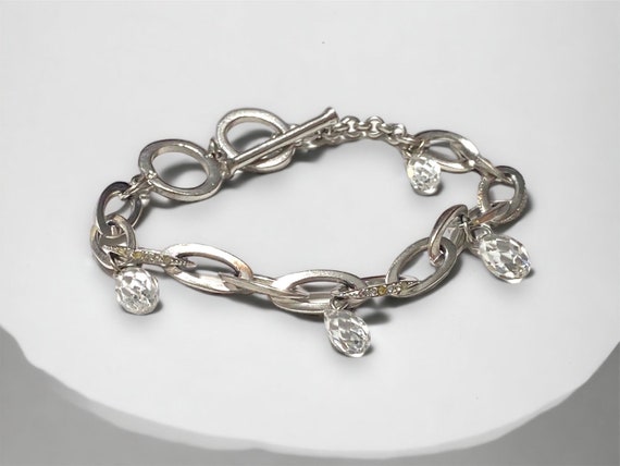 Beautiful Swarovski Crystal Pave Toggle Bracelet - image 7