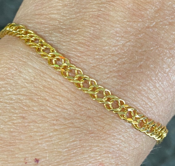Beautiful MILOR Italy 14K Yellow Gold 7 CHARM Bracelet 4.5mm