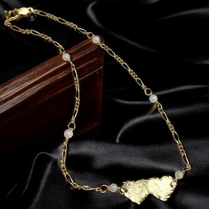 VINTAGE 1980’s 14K Yellow Gold 8.75” Double Hearts Chain Engravable Anklet Ankle Bracelet - RARE!