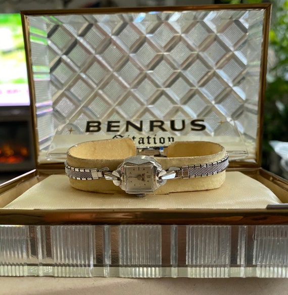 Spectacular Vintage Estate 14K White Gold Benrus C