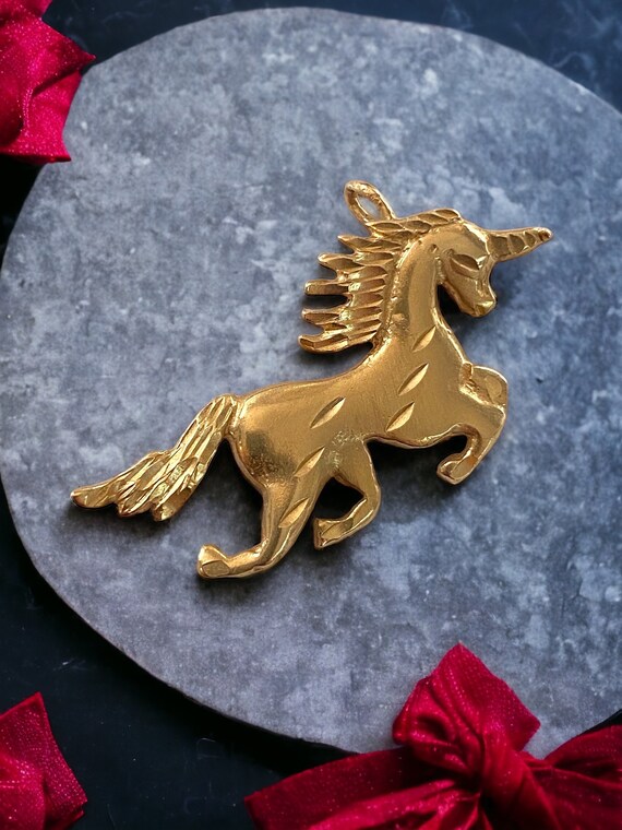 Vintage 1980's 14K Yellow Gold Large Custom UNICO… - image 7