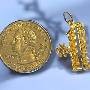 Vintage 14K Yellow Gold #1 DAUGHTER Charm Pendant!