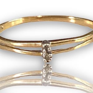 Vintage 10k Yellow Gold Diamond Accent Ring Size 6.5