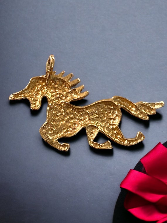 Vintage 1980's 14K Yellow Gold Large Custom UNICO… - image 3