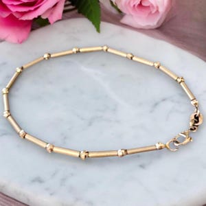 Estate 14k Italian White Gold Unique Station Ball Link 7” Bracelet STUNNING