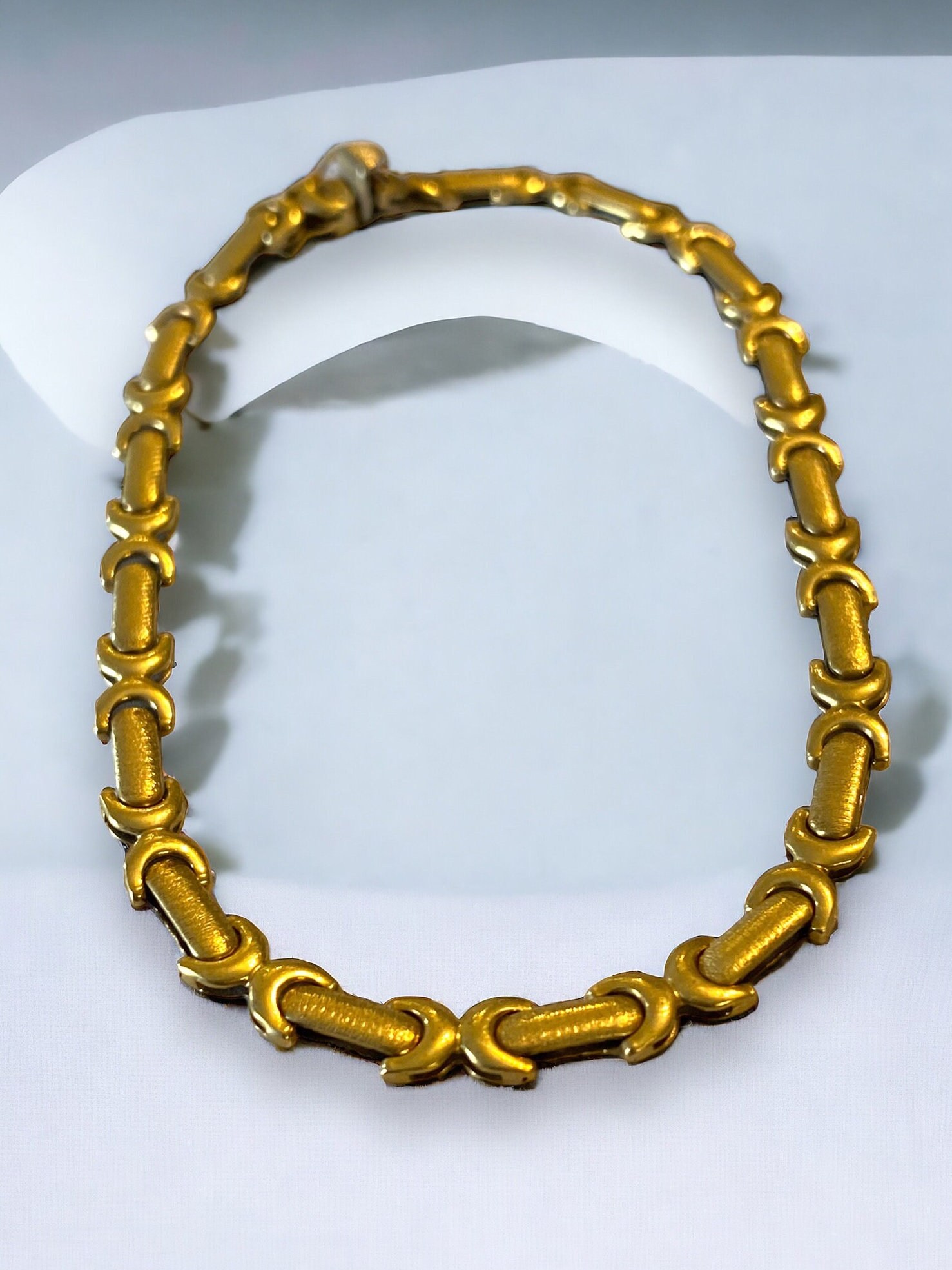 ネックレス ブレスレット14K 585 セトヴィンテージ レトロ Unique Vintage (585) 14k Italian Yellow Gold 4mm Wide X BAR Link