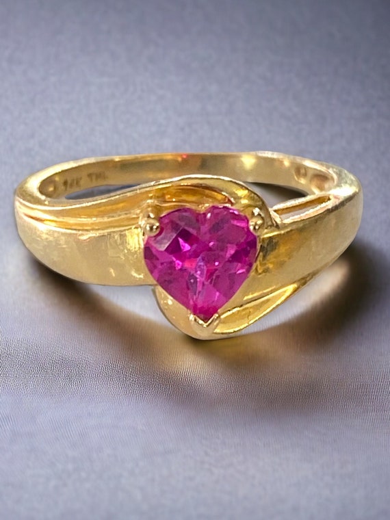 Beautiful Estate 14k Yellow Gold MOM Pink Spinel … - image 10